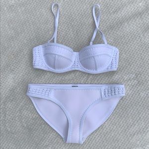 Triangl Swim suit White size small crochet detail